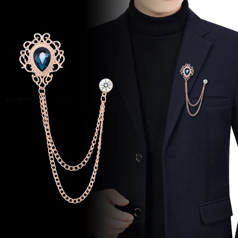 Men Accessories For Suit - Nieuwe Vintage Kwastje Ketting Strass Kristal