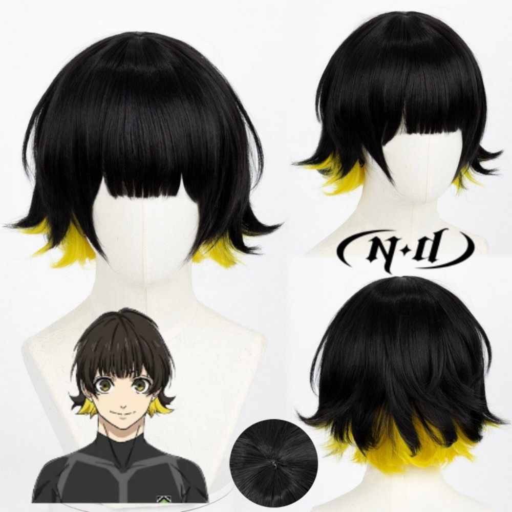 Men'S Yellow Accessories - ND Cosplay Pruiken BLAUW Anime LOCK