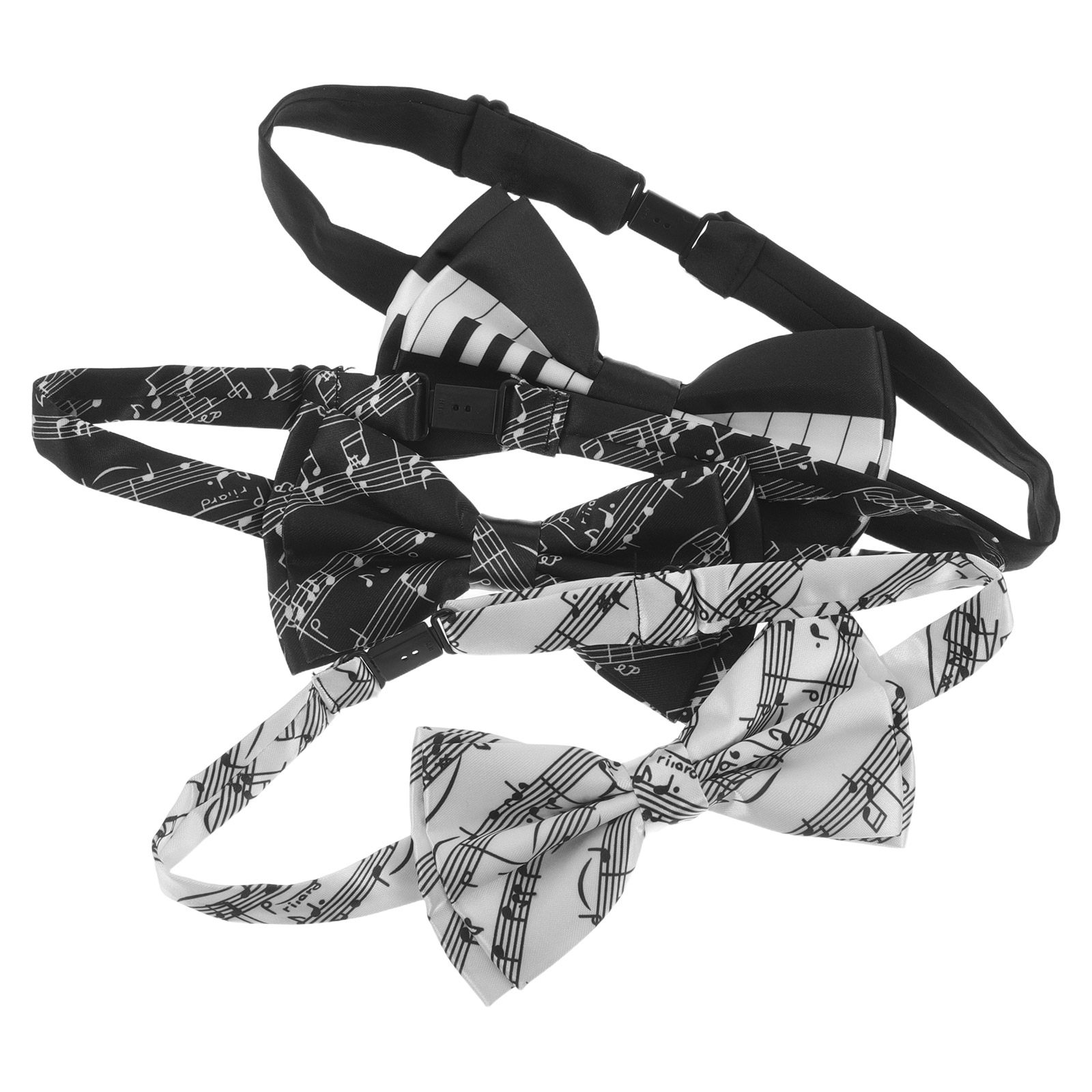 Tie Clip Set - 3-delige muzieknoot vlinderdas set, voorgeknoopt, voor