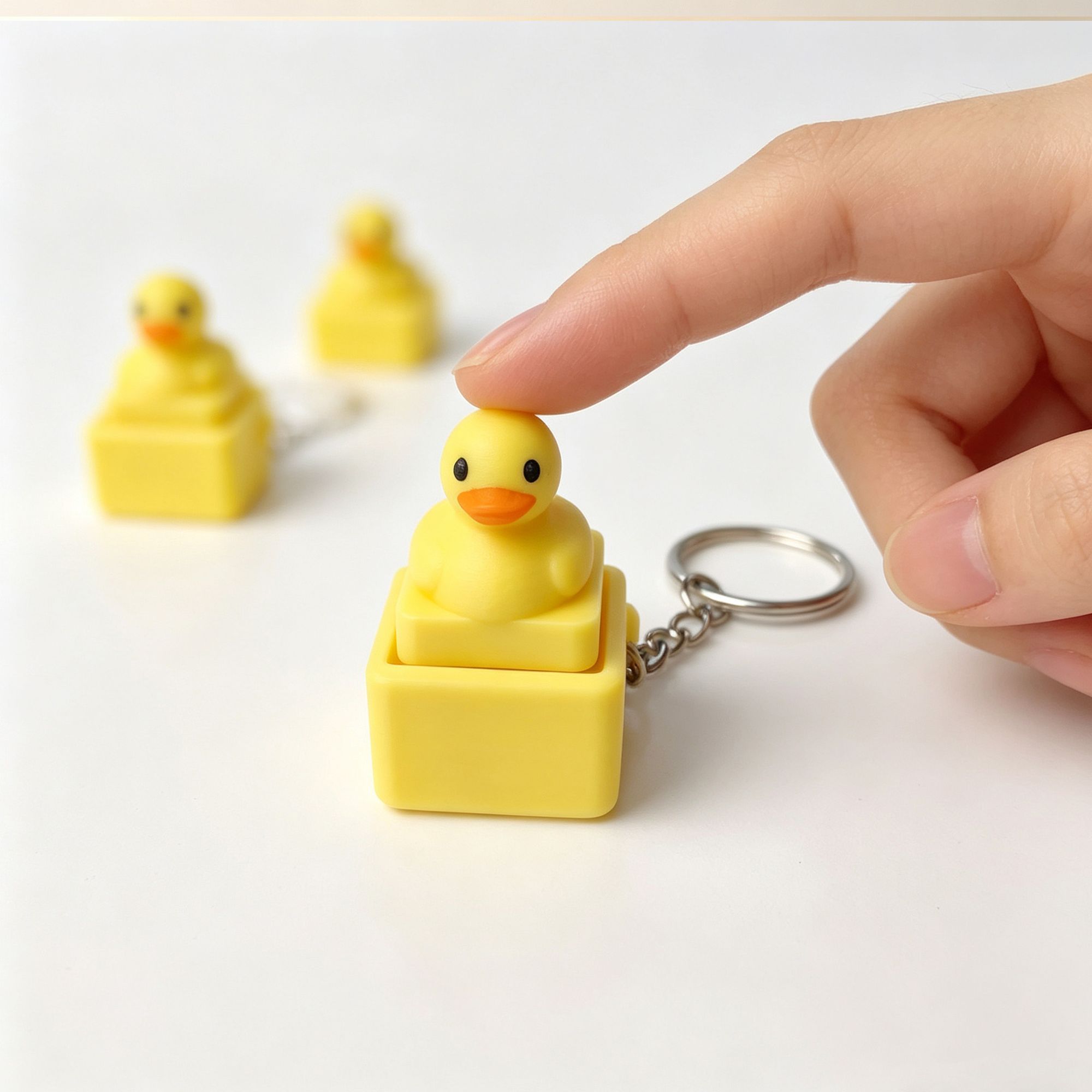 Men'S Yellow Accessories - Leuke gele eend druk op sleutelhanger