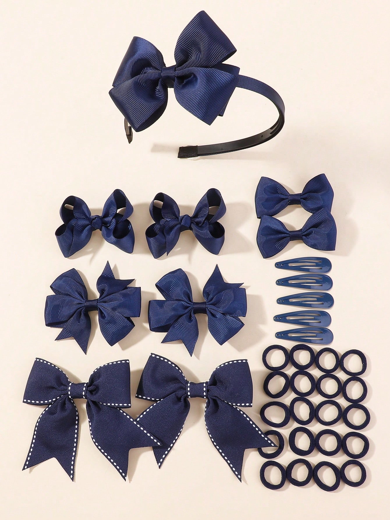 Tie Clip Set - 34 stks/set Nieuwe Mode Gelaagde Haarbanden