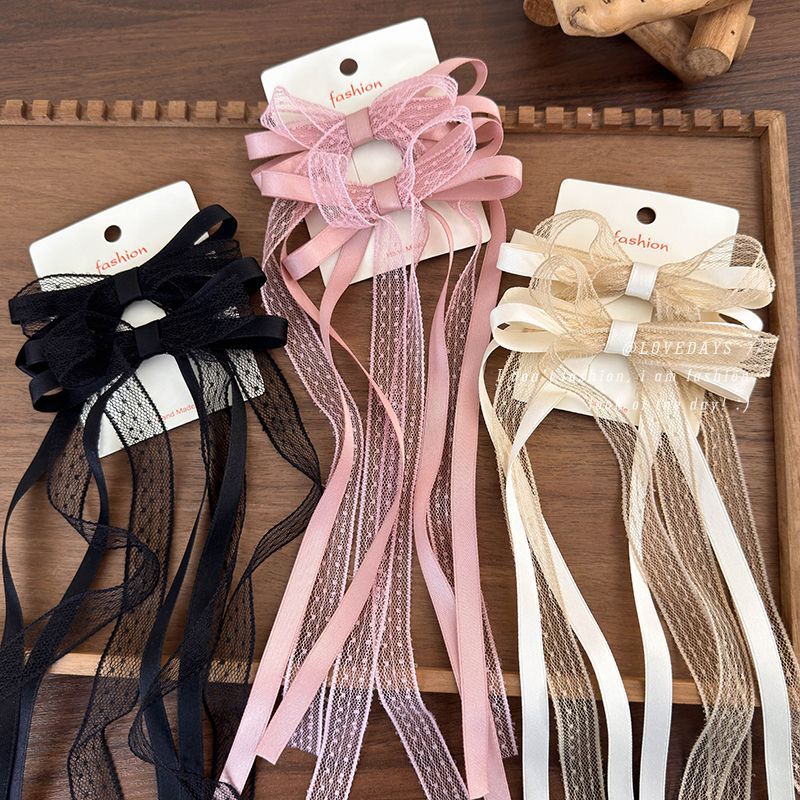 Tie Clip Set - 2 stks/set Kant Satijnen Strik Lint