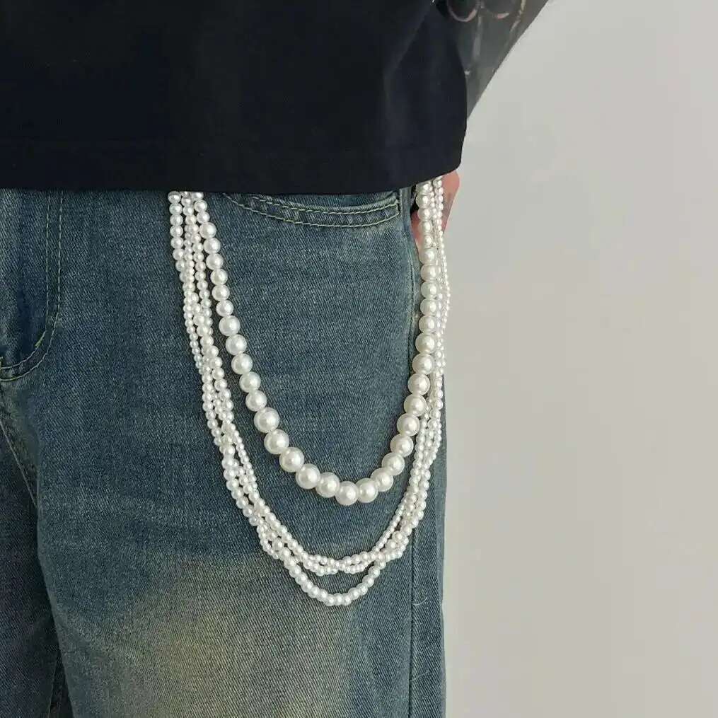 Men'S Accessories For Jeans - Lacteo Goth Multi Layer Imitatie Parel