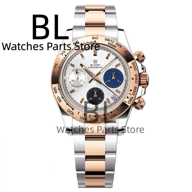 Men'S Accessories Luxury Brands - BLIGER Two Tone Silver Rose herenhorloges