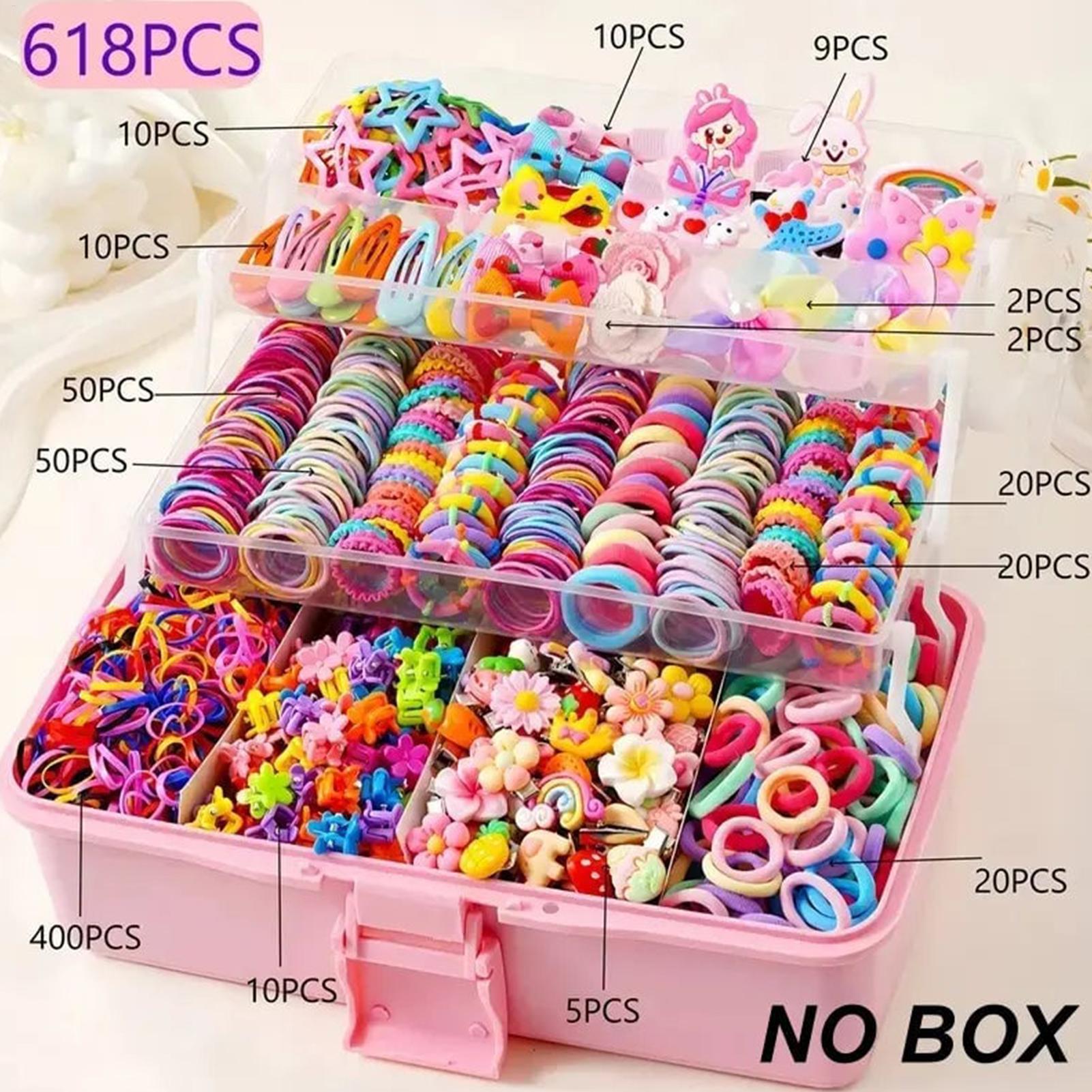 Tie Clip Set - 618-delige set haaraccessoires voor meisjes, kleurrijke
