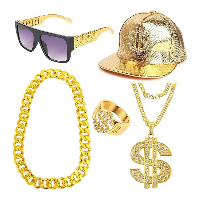Men'S Accessories In The 90S - 80s 90s Hiphop Kostuum Accessoires Set