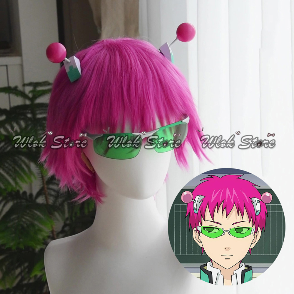 Men'S Accessories Glasses - Anime Saiki Kusuo Cosplay Pruik Hittebestendig