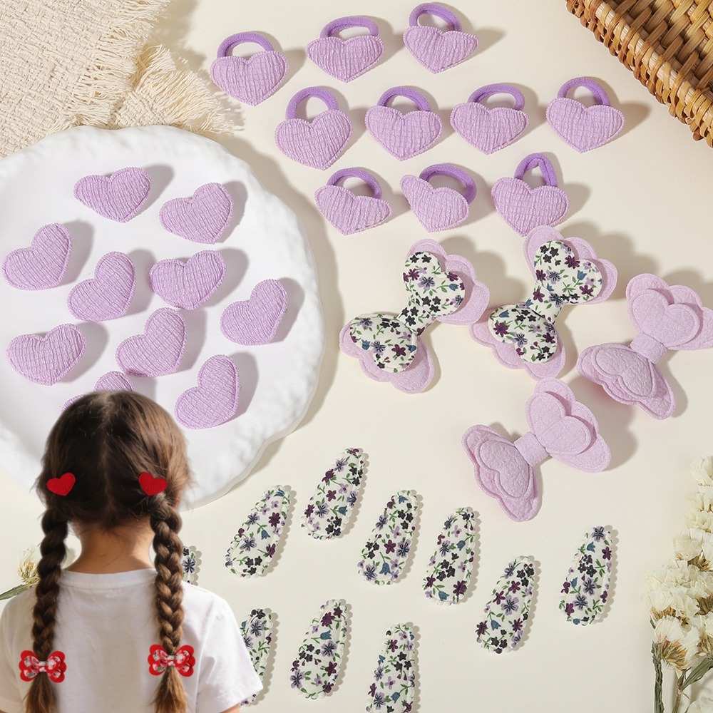 Tie Clip Set - 34 stuks/verpakking Kinder Haaraccessoires Set Hart