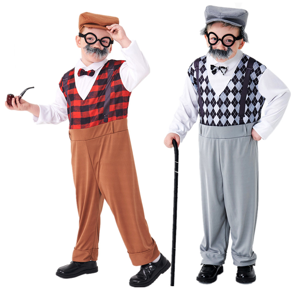 Men'S Accessories Glasses - Halloween Cosplay Oude Man Kostuum voor