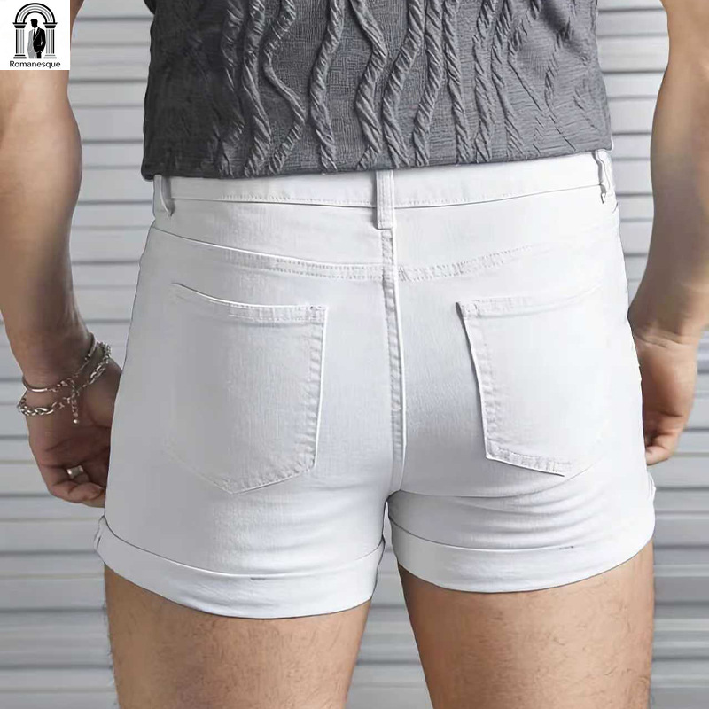 Sexy slim fit witte denim shor - Men'S Accessories For Jeans recensie en prijs