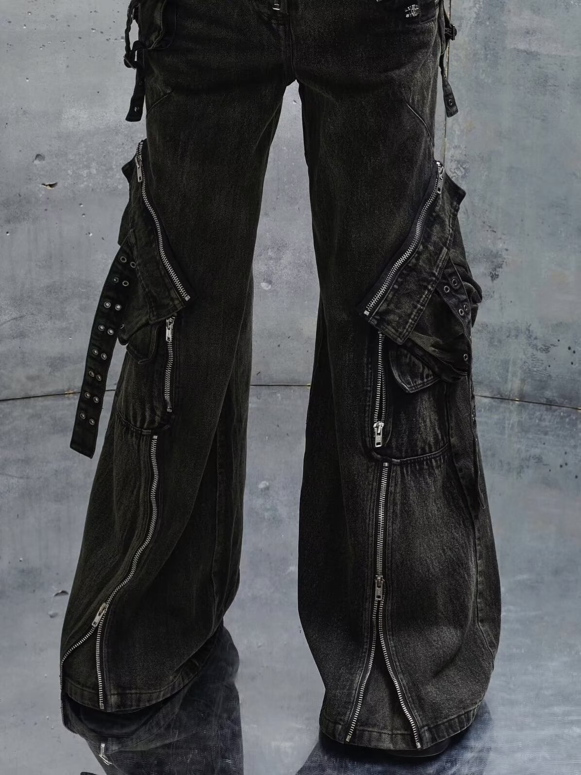 Y2K Zwarte Gothic Punk Multi-P - Men'S Accessories For Jeans recensie en prijs