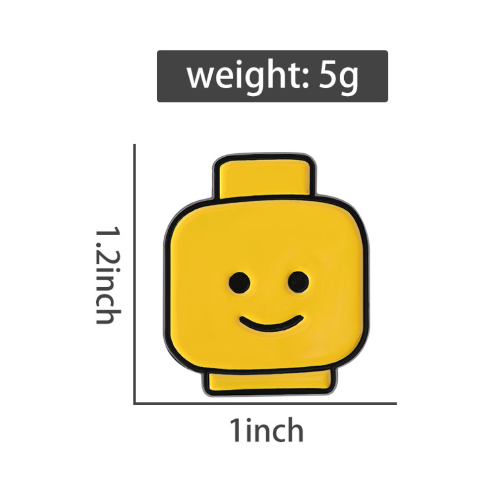 Leuke gele pin blok man smiley - Men'S Yellow Accessories recensie en prijs