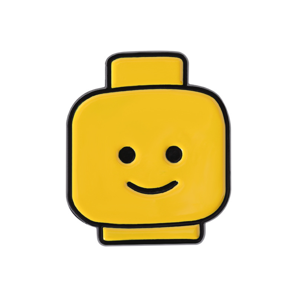 Leuke gele pin blok man smiley - Men'S Yellow Accessories recensie en prijs