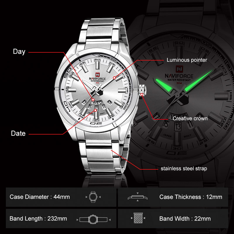 NAVIFORCE Merk Mannen Horloges - Men'S Accessories Luxury Brands recensie en prijs