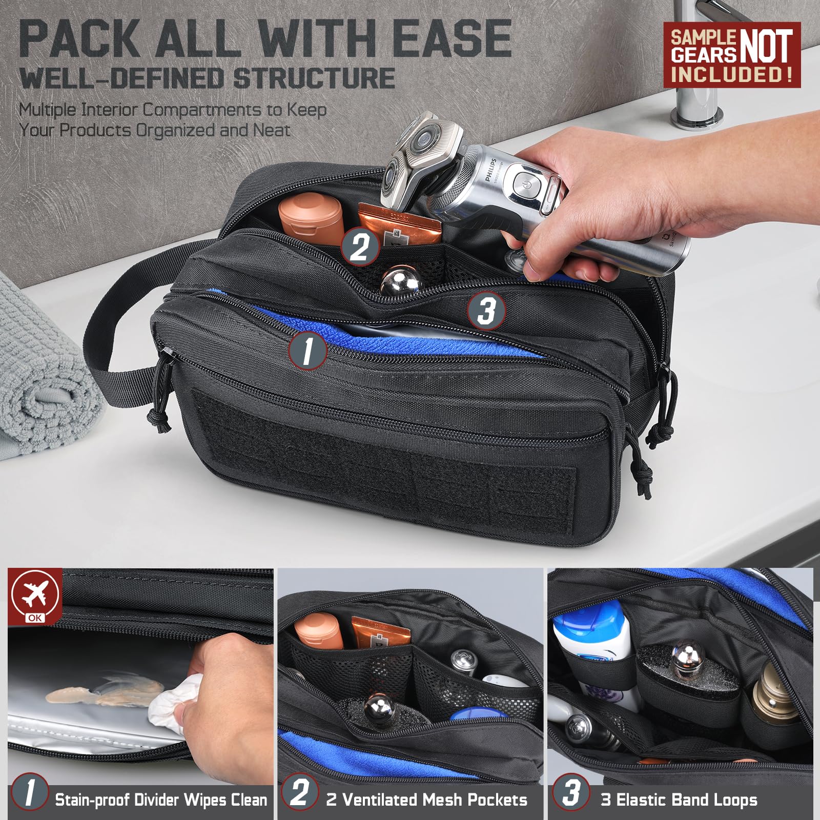 Tactische toilettas voor heren - Men Accessories Kit Bag recensie en prijs
